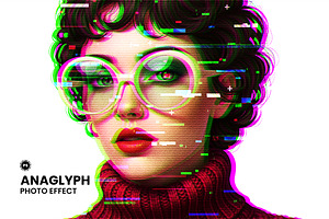 Anaglyph Glitch Photo Effect, a Layer Style Add-On by graphypix