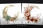 50 Boho Moon & Wildflowers Prompts, an Object Graphic by MadeByAI Studio (Thumbnail 3 of 4)