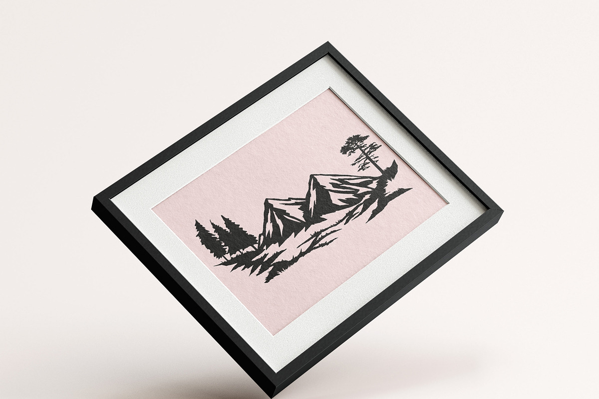 Mountain Scenes Silhouettes Vector 3, an Object Illustration by Seaquint (Photo 3 of 5)