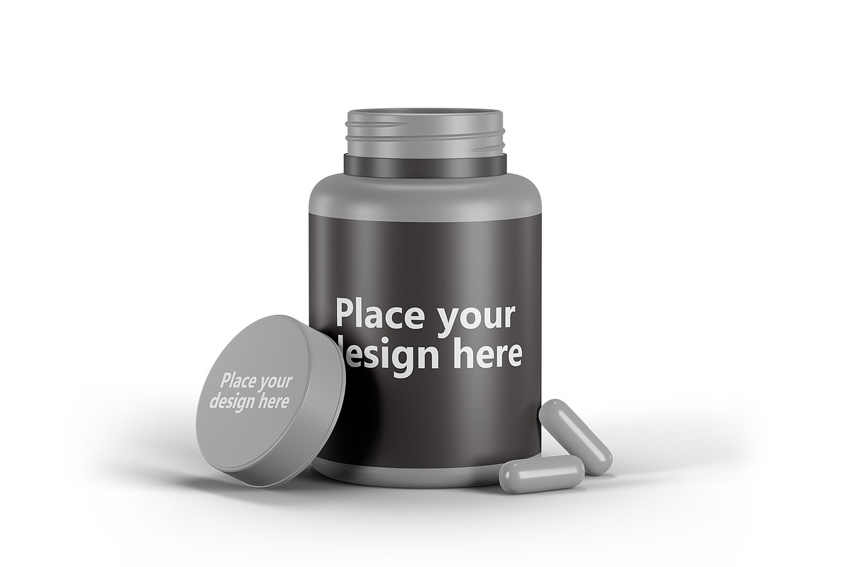 Pills Jar Mockup, a Cups & Container Mockup by GraphicsPixel (Photo 4 of 5)