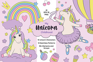 Rainbow Unicorn Clipart And Patterns