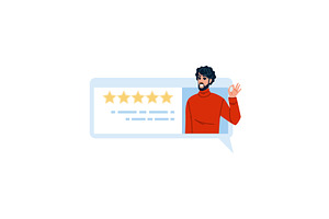 Customer leaving positive feedback, a Technology Illustration by pikepicture