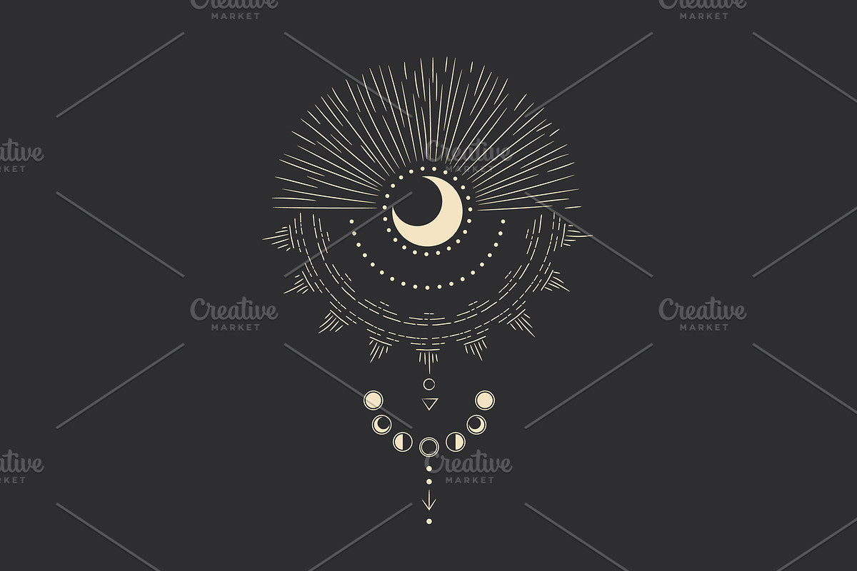 Cosmic signs and symbols, a Decorative Illustration by Chikovnaya (Photo 3 of 21)