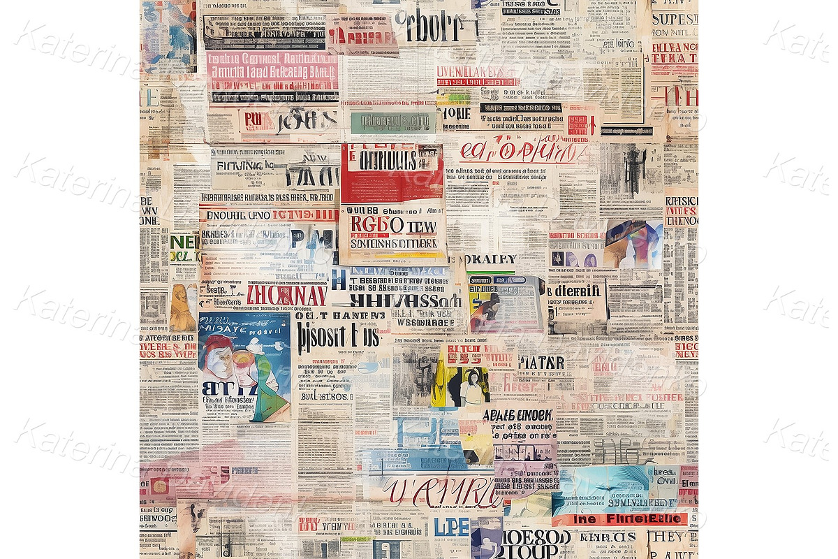 Newspapers seamless patterns set, a Pattern Graphic by Bubert Art (Photo 14 of 14)