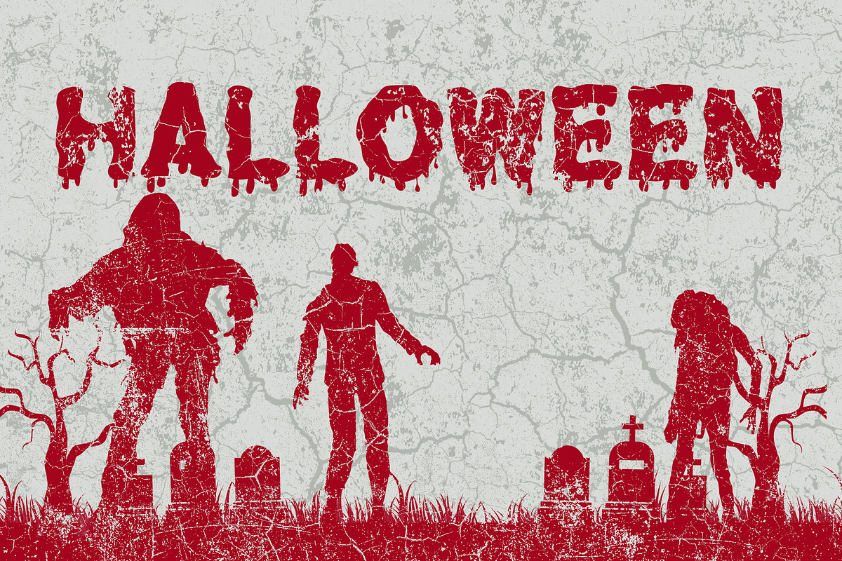 Dripping Zombie Halloween Font, a Font by vladocar (Photo 2 of 8)