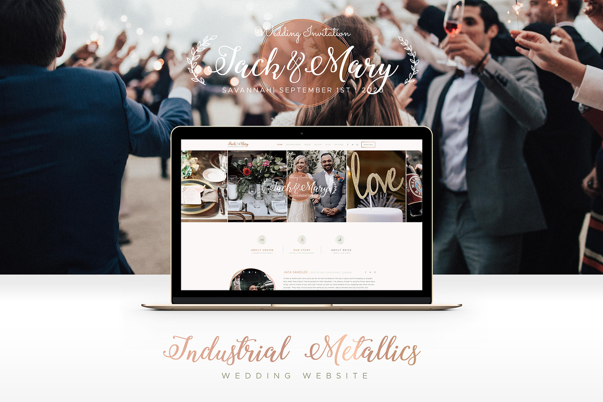 Industrial Metallics Wedding Website, a HTML Template by afahmy (Photo 1 of 9)
