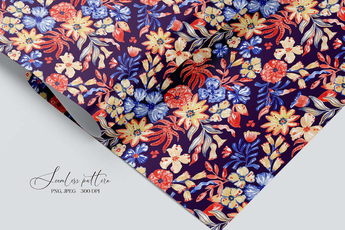 Folk Floral Ornamental Pattern, a Pattern Graphic by SirenaArt (Photo 14 of 16)