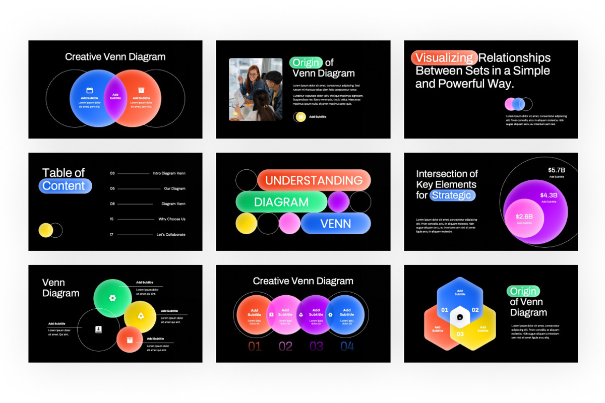 Venn Diagrams PowerPoint, a Presentation Template by Loin Studio (Photo 3 of 4)