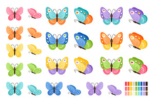 Watercolor Butterflies Icons