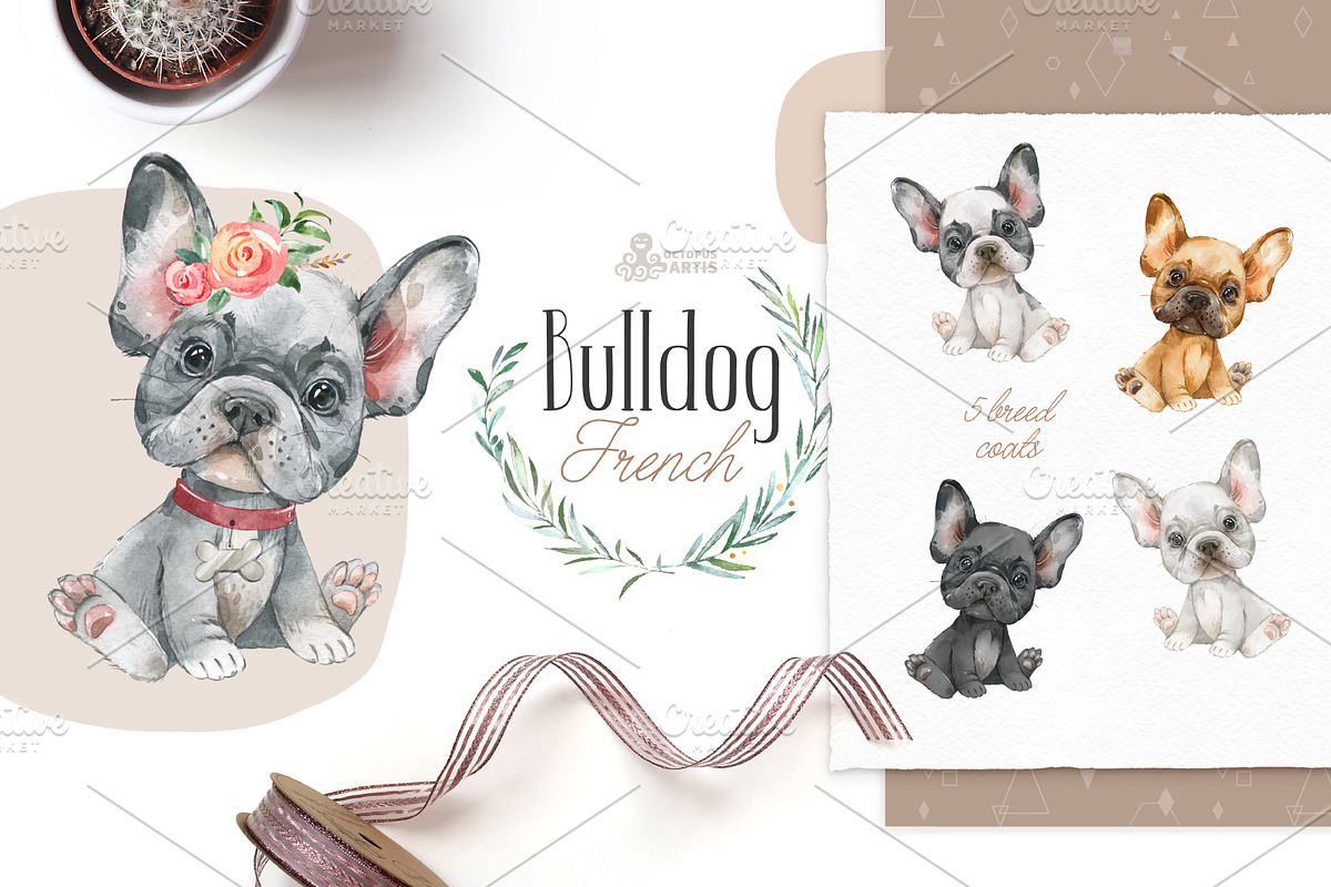 Puppy Paws 3. Watercolor Collection, an Illustration by OctopusArtis (Photo 3 of 11)