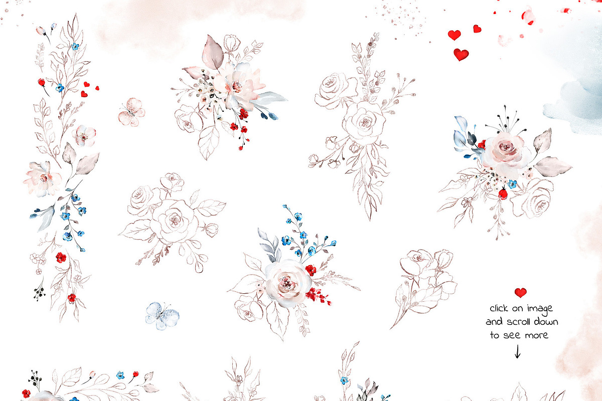Spring Kiss - watercolor collection, a Work Illustration by Lisima (Photo 4 of 13)