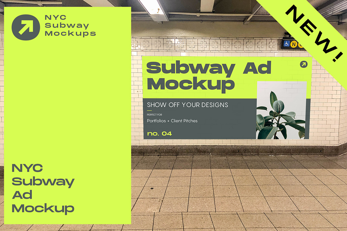 NYC Subway Billboard Mockup, an Advertising Mockup by NYC Billboard Mockups