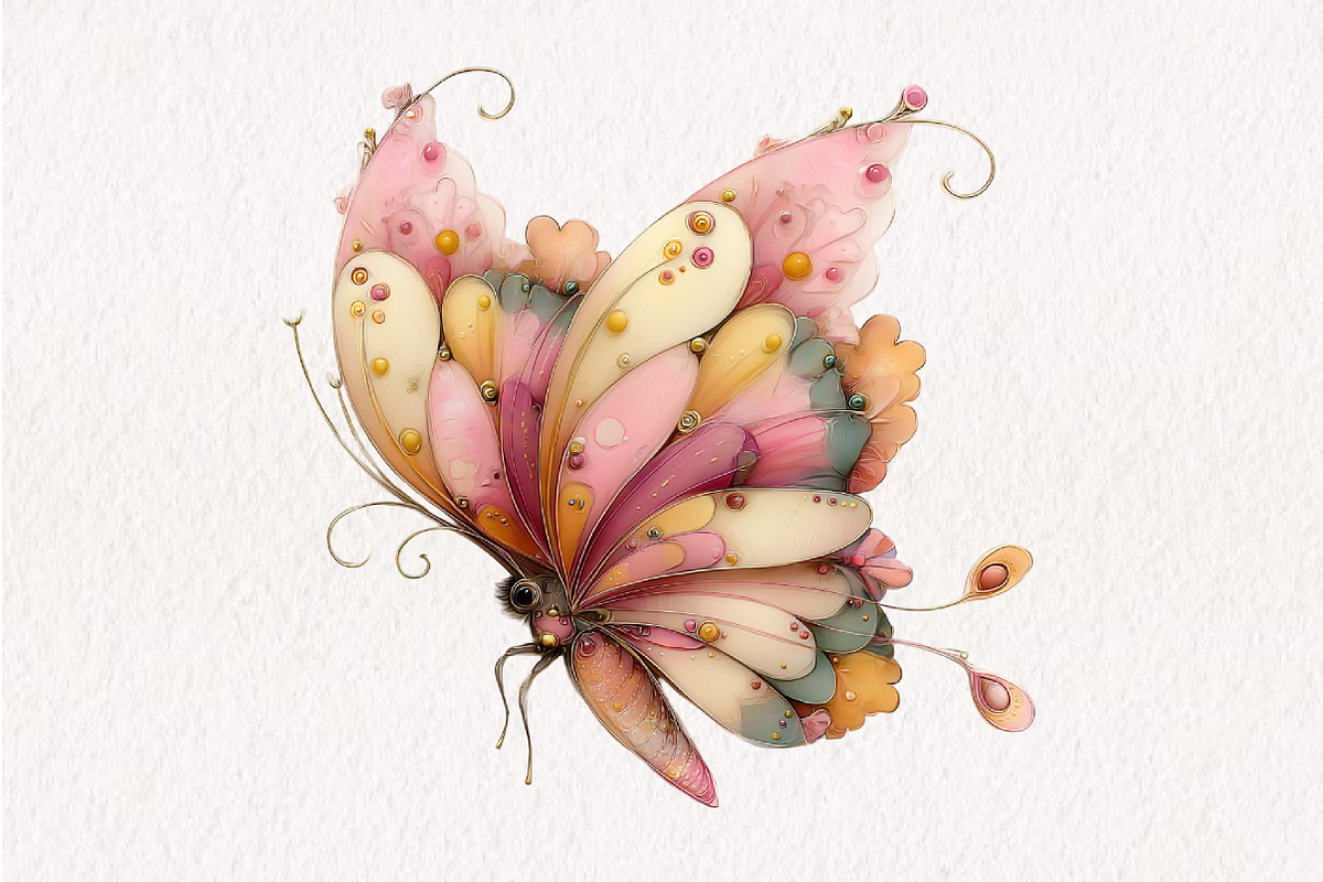 Whimsical Spring Butterfly Clipart, an Illustration by CreationArt (Photo 9 of 10)