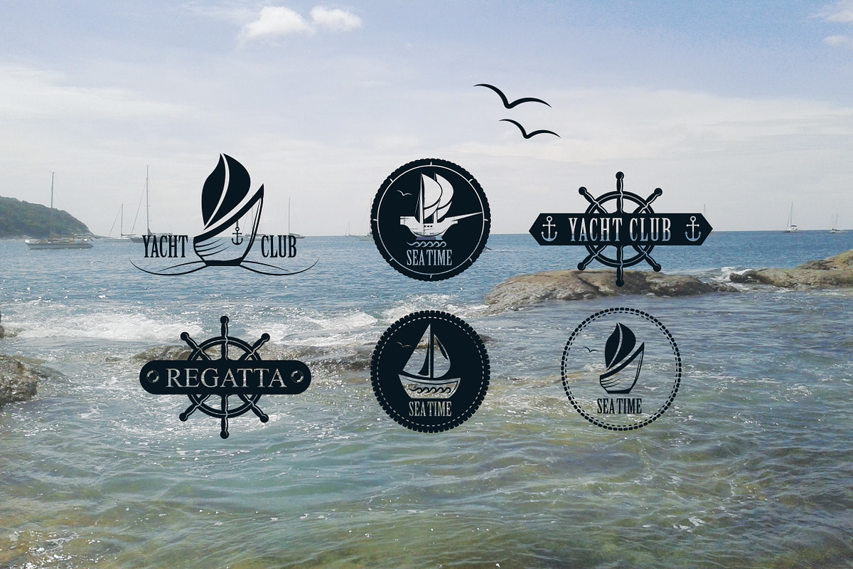 Boat logos set, a Branding & Logo Template by Oldy (Photo 3 of 4)