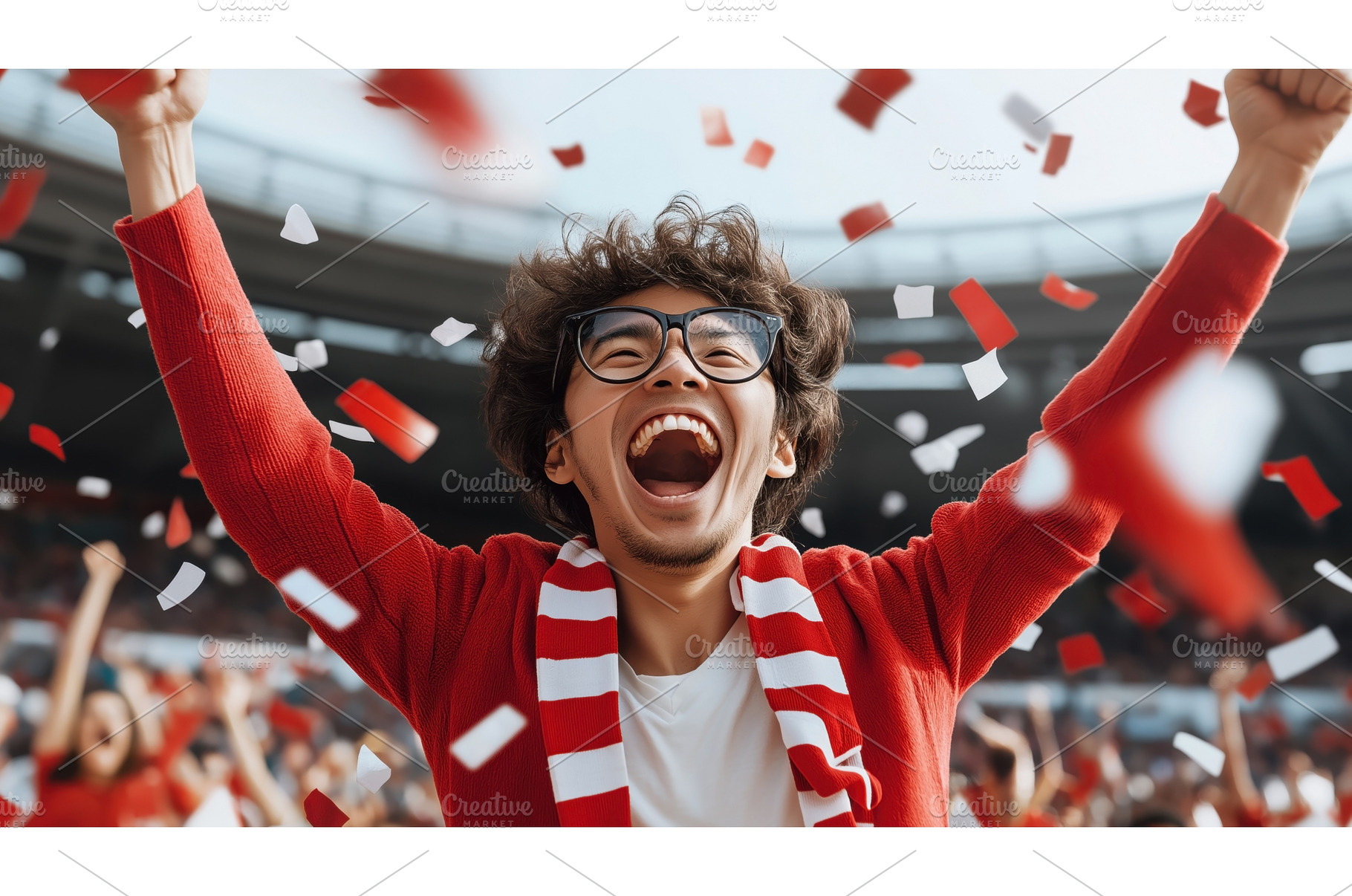 An excited young Asian male sports, a Person Photo by Sergey Kotenev