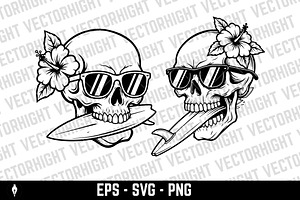 skull wearing sunglasses, an Animal Illustration by Vectorhight