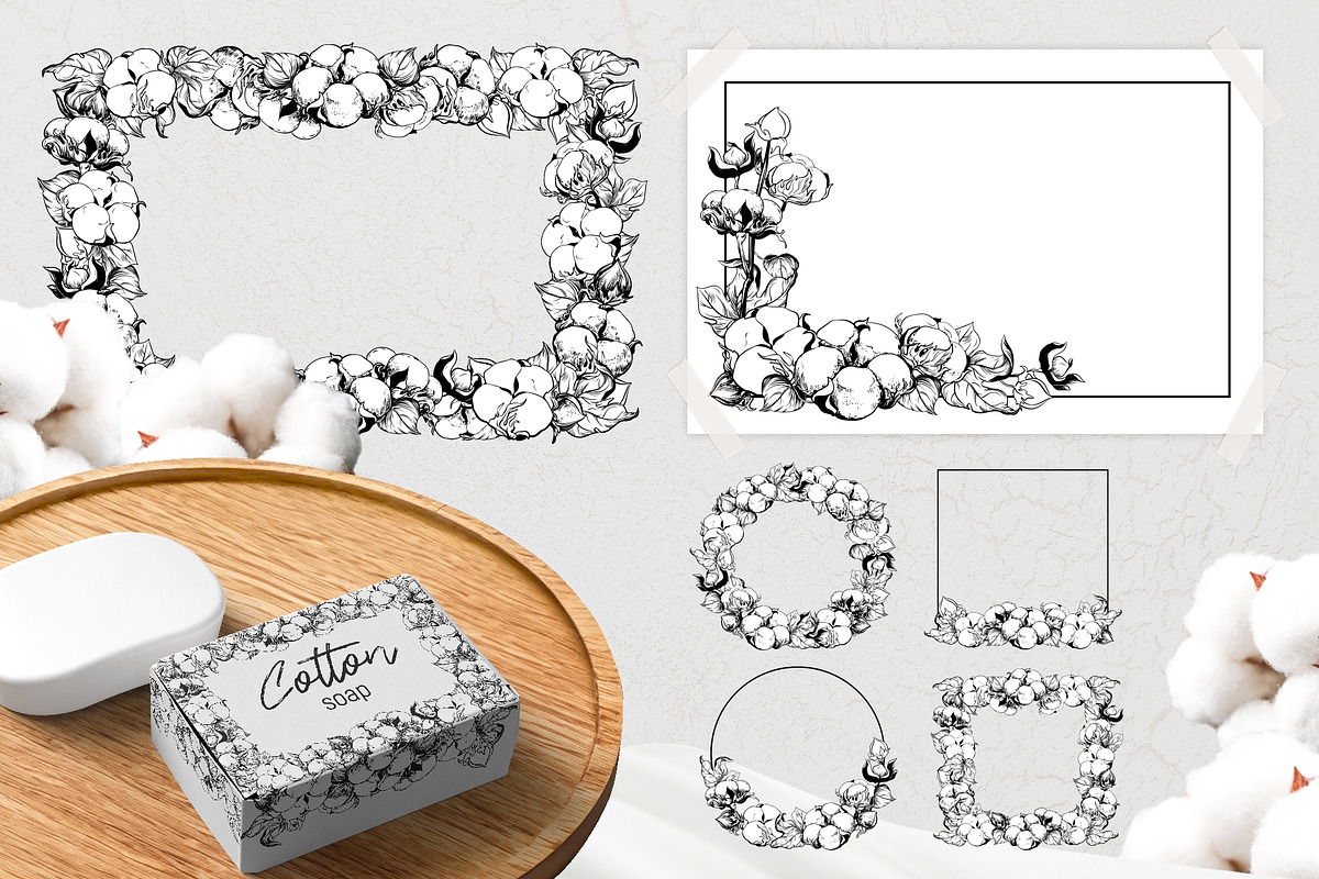 Soft Cotton. Vector engraving style., an Illustration by Tata Pilip (Photo 5 of 10)