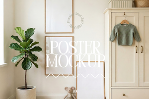 Three Frame Mockups In Nursery Room, a Mockup by First Impression Mockups