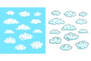 Cloud. Vector color hand drawn, an Object Illustration by MoreVector