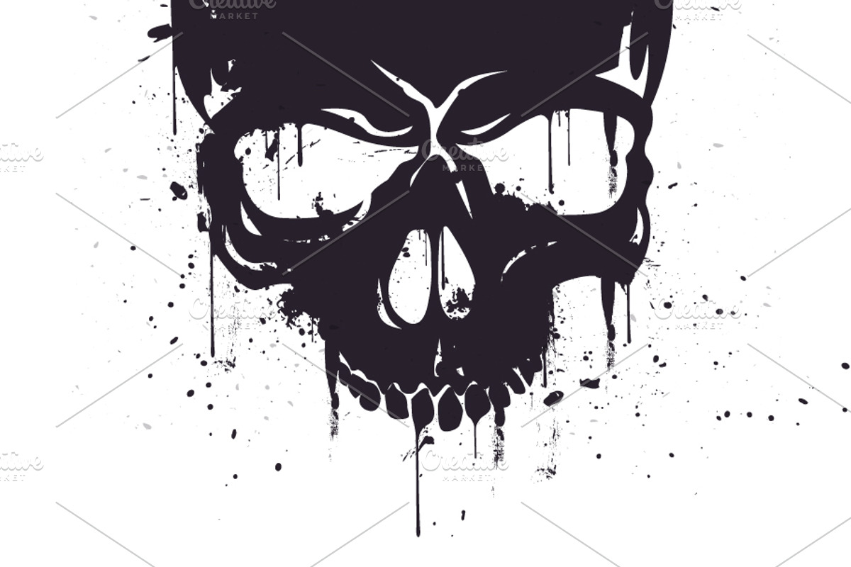 Hand Drawn Black Skull, a Person Illustration by Black White Mouse Design (Photo 2 of 3)