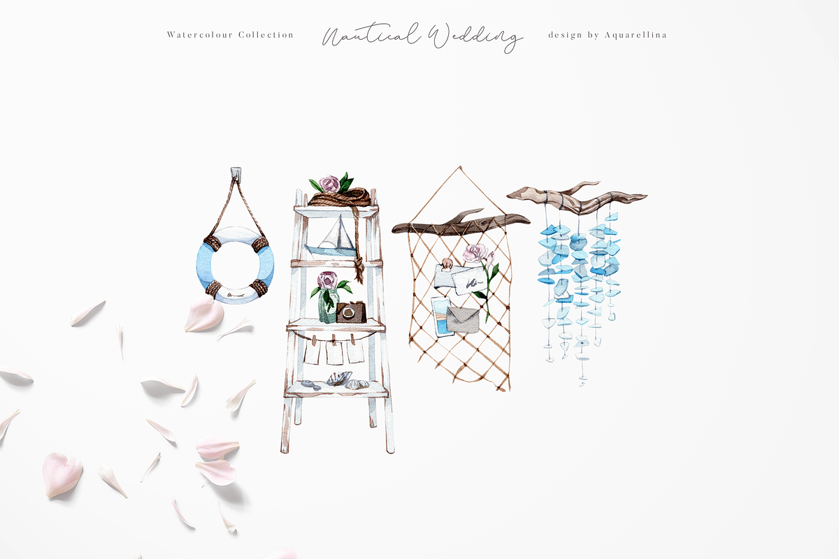 Nautical Beach Wedding Illustrations, a Decorative Illustration by Aquarellina (Photo 9 of 34)