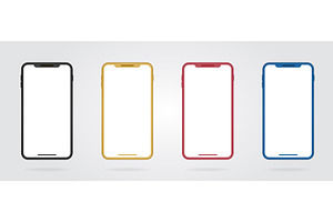 Realistic colored smartphone frames, an Object Illustration by Vector Creator