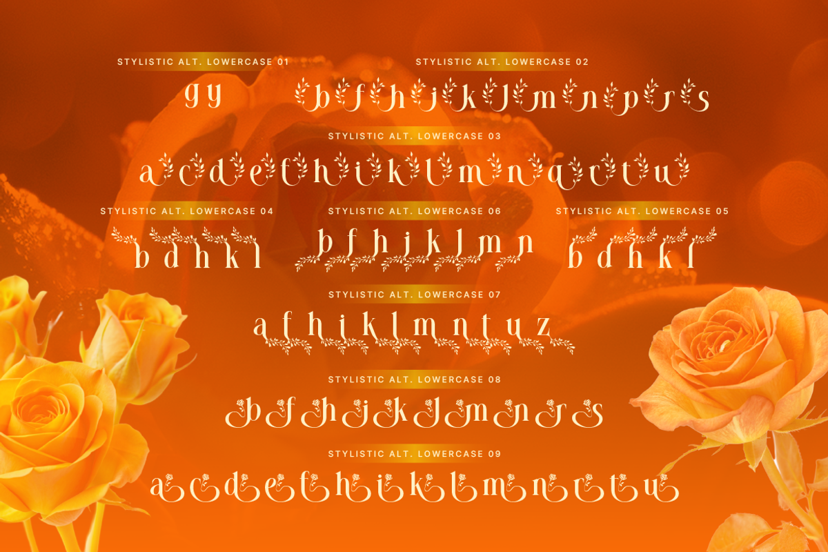 Mowina - Beautiful Floral, a Serif Font by Artisan Themes (Photo 8 of 12)