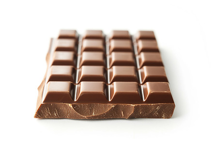 Milk chocolate bar on white background, a Food & Drink Photo by AlyaAnd