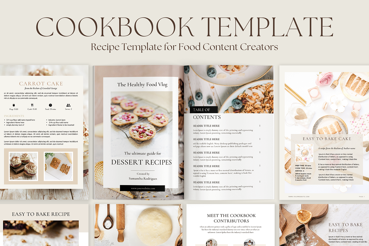 Cookbook Recipe Template, a Flyer Template by Design Lush Studio (Photo 1 of 6)