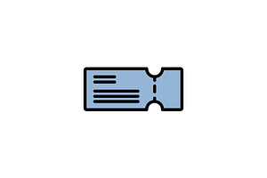 ticket color icon thin line, linear