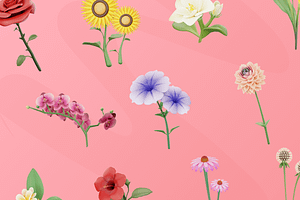 Flowy - Flowers 3D Icon Set