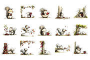 Whimsical Autumn Squirrel Clipart, a Seasonal Illustration by Nicolle's Colorful Art (Thumbnail 4 of 4)
