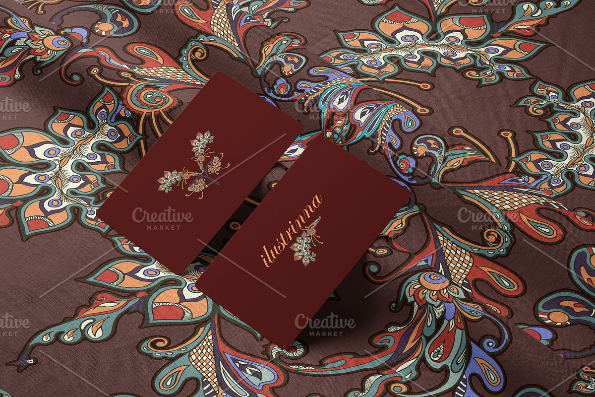 Autumn Baroque Paisley Silk Scarf, an Object Graphic by ilustrinna (Photo 9 of 10)