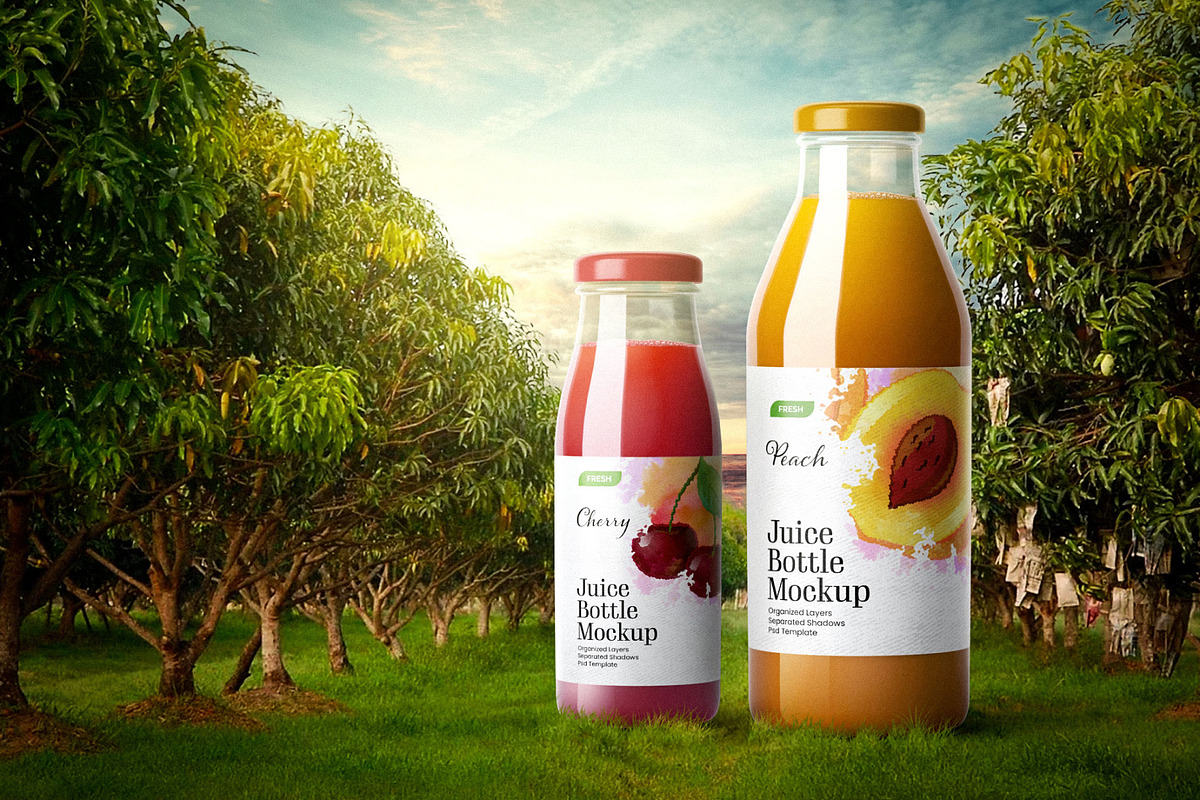Juice Bottle Mockup Set, a Cups & Container Mockup by Deeplab (Photo 3 of 14)