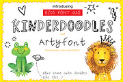 Kids font duo KINDERDOODLES Artyfont, a Handwritten Font by artnLera (Thumbnail 1 of 5)