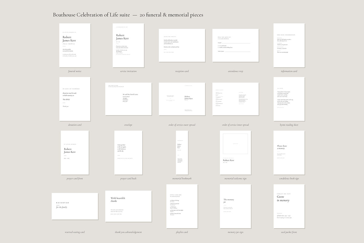 Memorial Stationery 100 Templates V2, an Invitation Template by pawellpi (Photo 86 of 90)