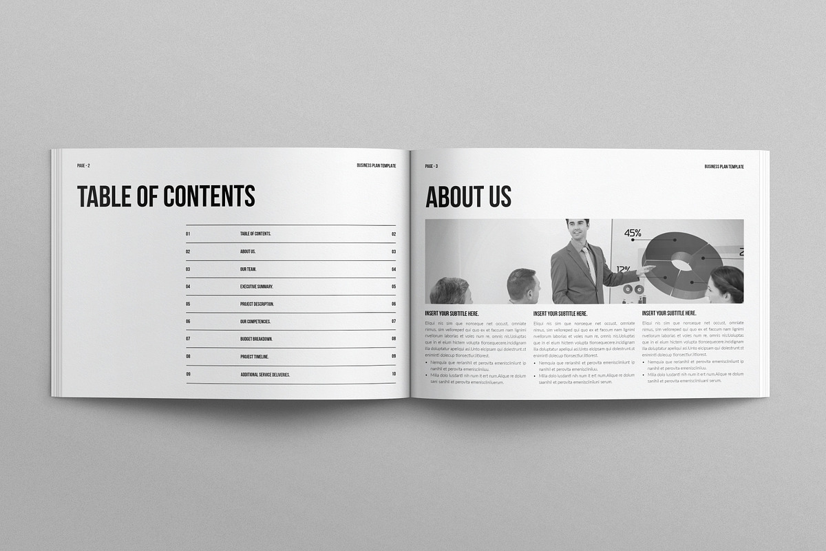 Business Plan Template Landscape, a Brochure Template by E-Type (Photo 2 of 8)