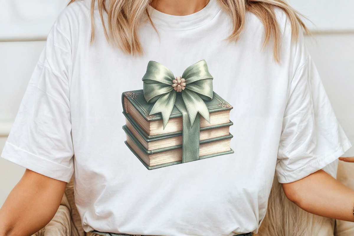 Sage Coquette Bow Book Stack Clipart, an Illustration by CraftArtStudio (Photo 4 of 6)