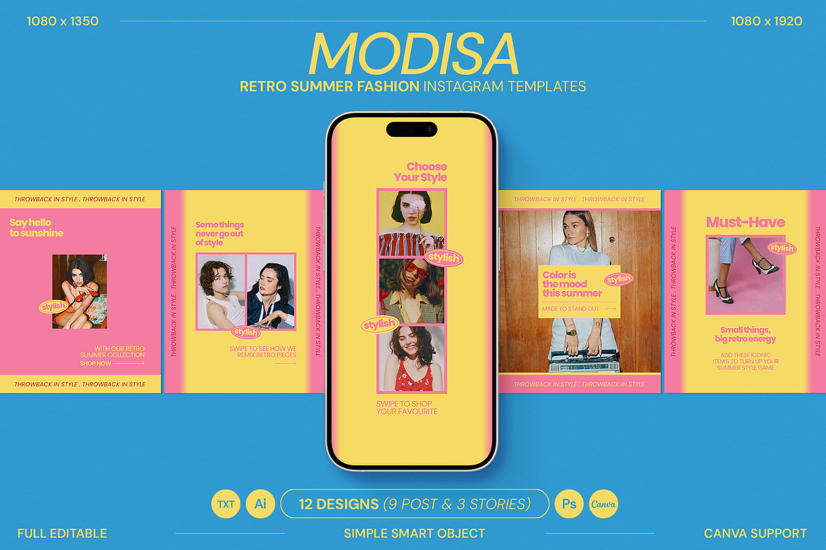 Summer Fashion Instagram Templates, a Social Media Template by Supanium Studio (Photo 2 of 5)