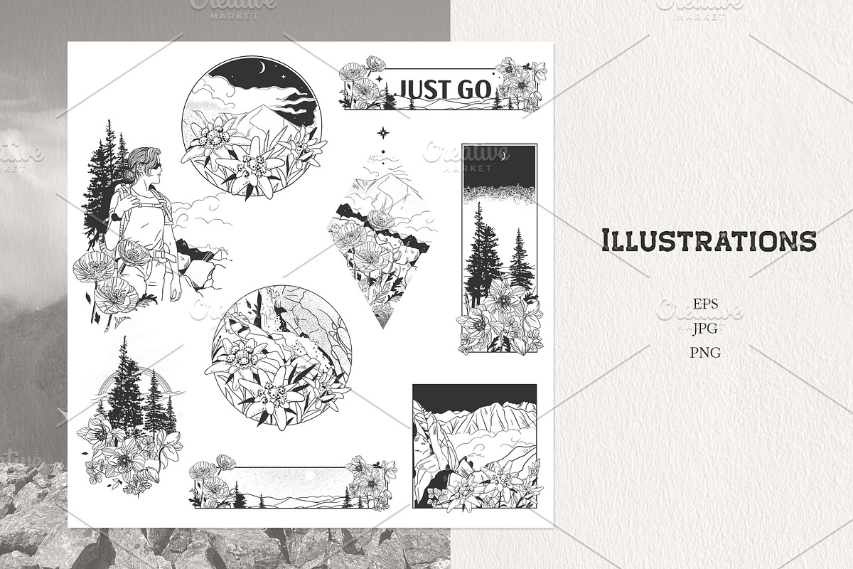 All about mountains. Vector bundle, an Illustration by Nadia Murash (Photo 5 of 6)