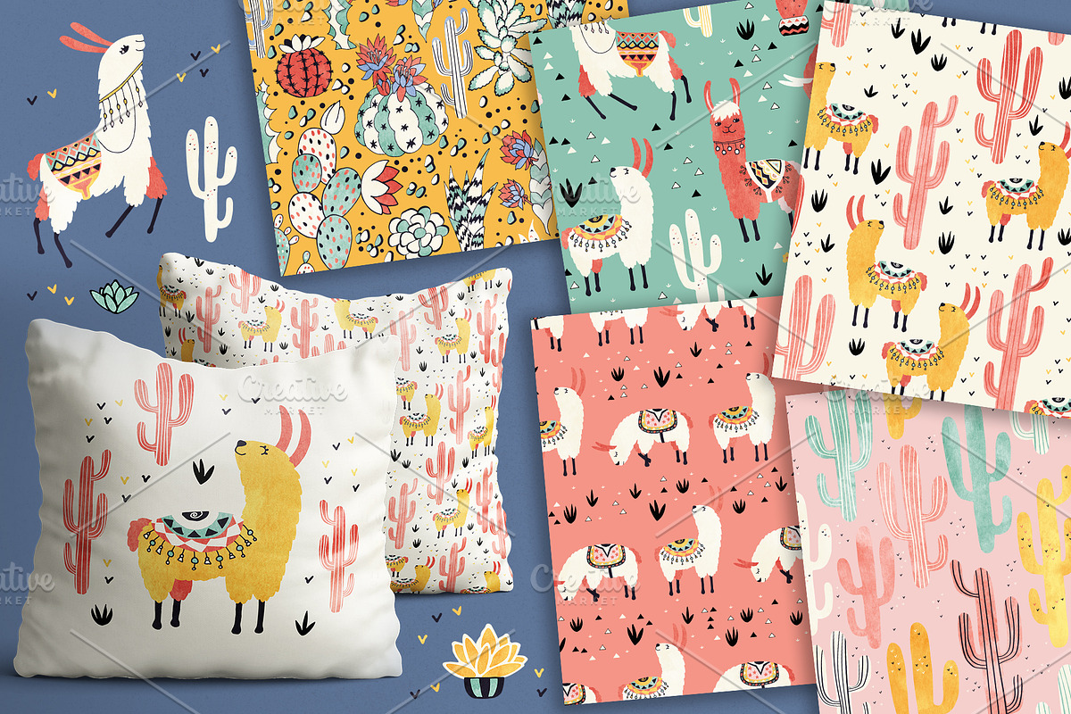 Llamas and Cacti, an Animal Illustration by Lidiebug (Photo 4 of 6)