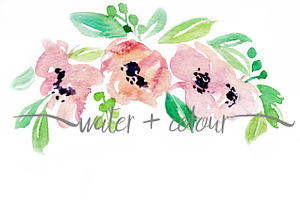 watercolour floral border
