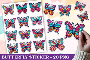 Butterfly Sticker Sublimation, an Illustration by Libby Wishes