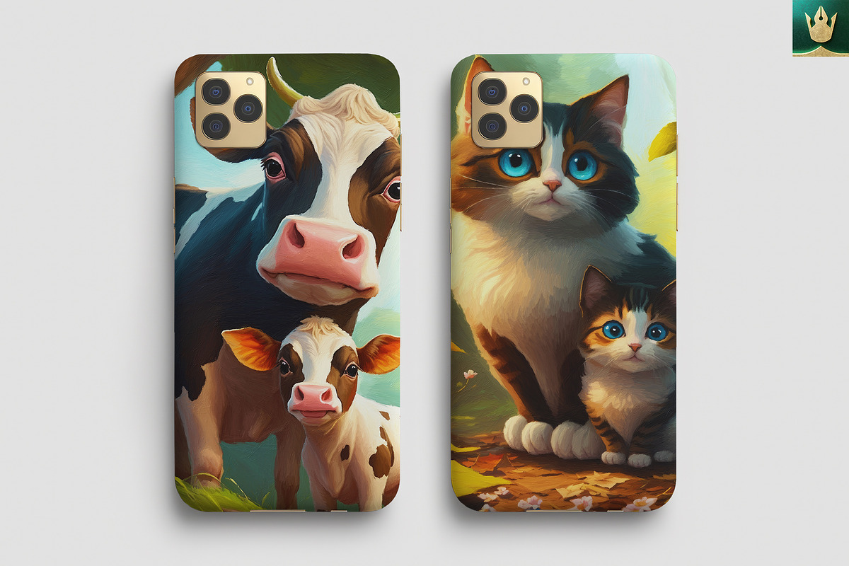 Mother and Baby Animal Art Prints, an Animal Illustration by pixaroma (Photo 11 of 15)
