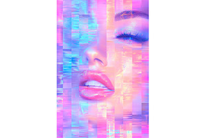 Female Face Fragmented with, an Abstract Photo by Lermont51