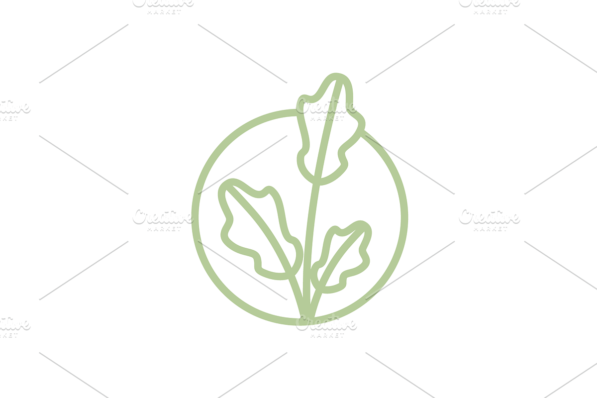 aesthetic leaf circle line logo, a Branding & Logo Template by devastd