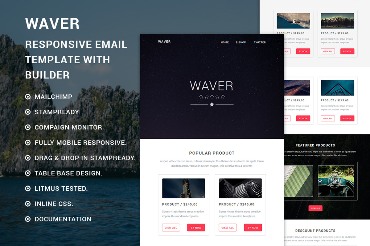 Waver - eCommerce Responsive email, an Email Template by QuickArtisan (Photo 1 of 2)