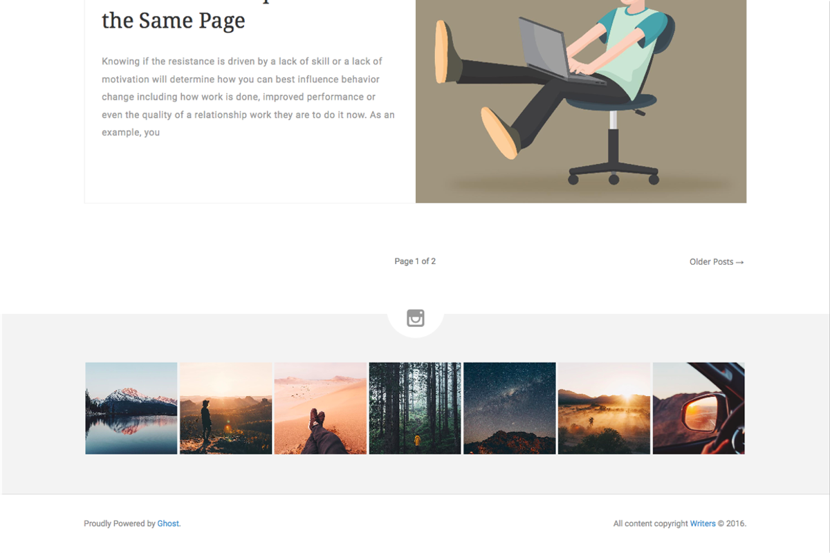Writers - Premium Ghost Theme, a Websites & App Template by Malvouz (Photo 3 of 3)