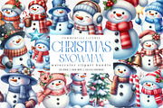 Christmas Snowman Clipart Bundle, an Illustration by SinaCreation (Thumbnail 1 of 7)