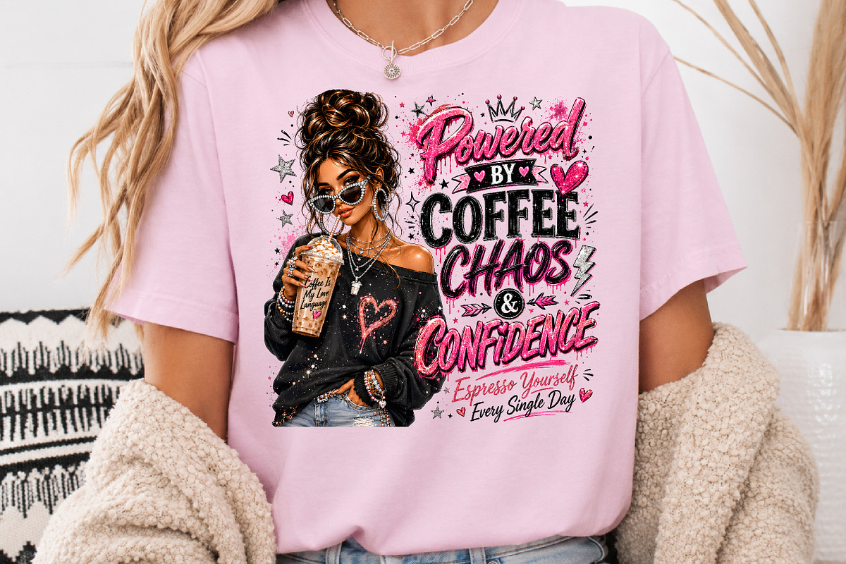 Powered By Coffee Chaos & Confidence, a Person Illustration by Rose Art (Photo 3 of 4)